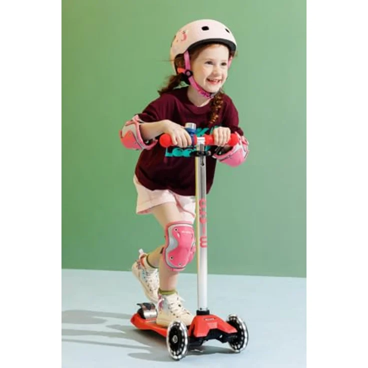 Micro Mobility Systems D GmbH maxi micro deluxe glow LED Kinderroller | Scooter | LED-Leuchten in den Rädern | Farbe: aura red – Bild 5