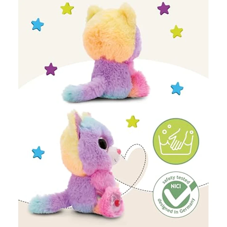 NICI GLUBSCHIS Kuscheltier Katze Miss Melli 15 cm - Bunte Stofftier mit Glitzeraugen und superweichem NICI Plüsch-Fell – Bild 3