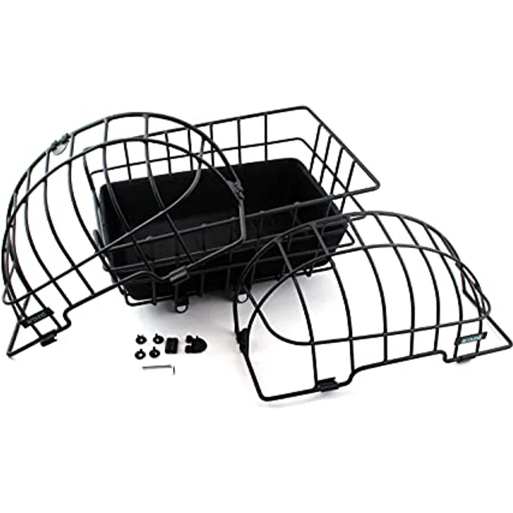 Hinterrad-Tierfahrradkorb Luna Alu, schwarz, 50x36x50cm m. Fix. -System – Bild 2