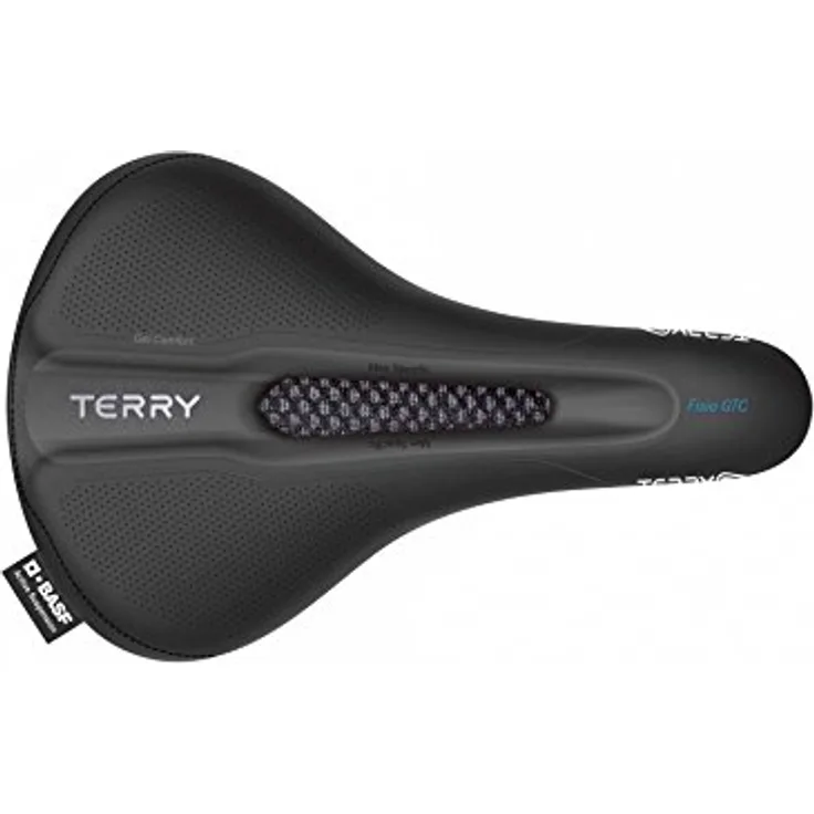 TERRY Fisio GTC Gel Max Men Schwarz, Sattel mit Light FeC Stahl-Gestell, DuraLux Microfiber, Sitzbreite: 12cm - 15cm