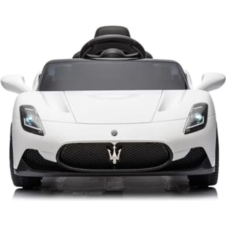 sun baby Kinderfahrzeug Maserati GT Cabrio, Kinderauto mit Lichtfunktionen, Fernbedienung, MP3-Player, USB, Bluetooth (Weiß) – Bild 3
