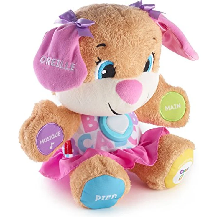 Fisher-Price Lernspaß Hundefreundin, Sprechendes Kuscheltier mit Smart-Stages-Technologie, Französisch, für Babys ab 6 Monaten – Bild 2