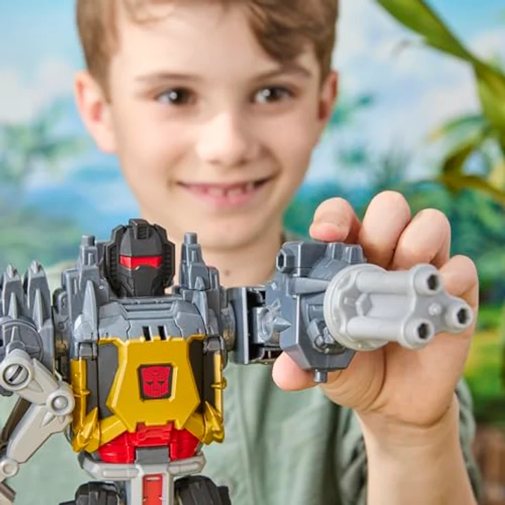 Transformers CYBERWORLD Grimlock Chomp & Battle Action Figure, 22,5 cm große bewegliche Figur mit Mech-Rüstung und Mampf-Aktion, Dinosaurier- und Roboter-Modus – Bild 5