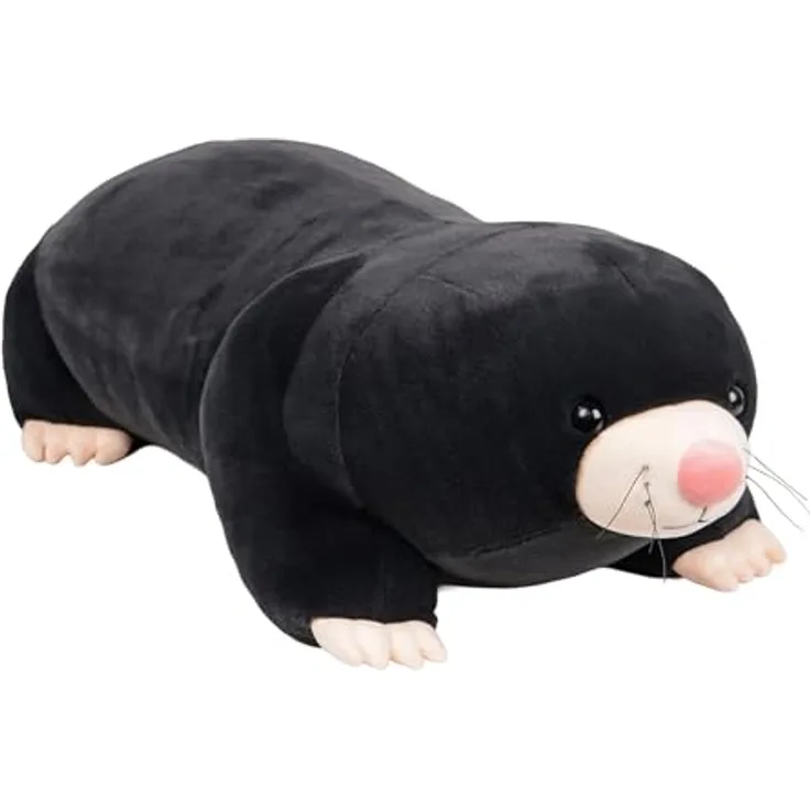 UNUS HOME Plüschfigur Maulwurf, 80 cm schwarz, weiches Kuscheltier und Kuschelkissen