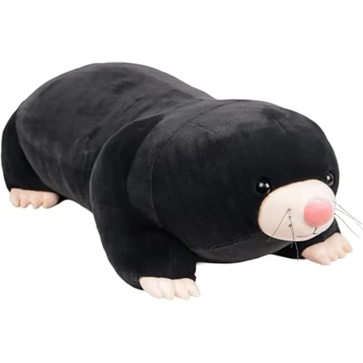 UNUS HOME Plüschfigur Maulwurf, 80 cm schwarz, weiches Kuscheltier und Kuschelkissen – Bild 1