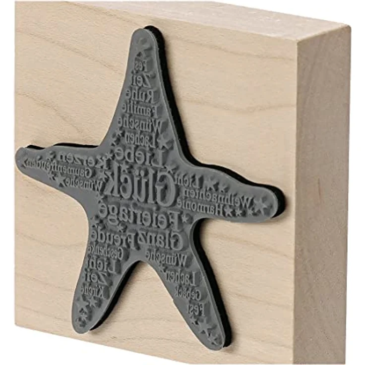 Rayher Stempel Holz "Stern", 7 x 7 cm, Holzstempel Weihnachten, zum Gestalten von Karten, Umschlägen, Geschenken, Butterer Stempel, 2802800 – Bild 3