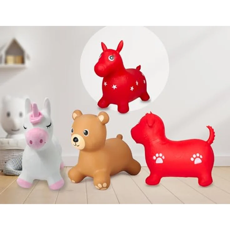 Jamara Hüpftier Einhorn, Plüschbezug mit Pumpe, fördert Gleichgewichtssinn, BPA-frei, ab 12 Monate – Bild 7