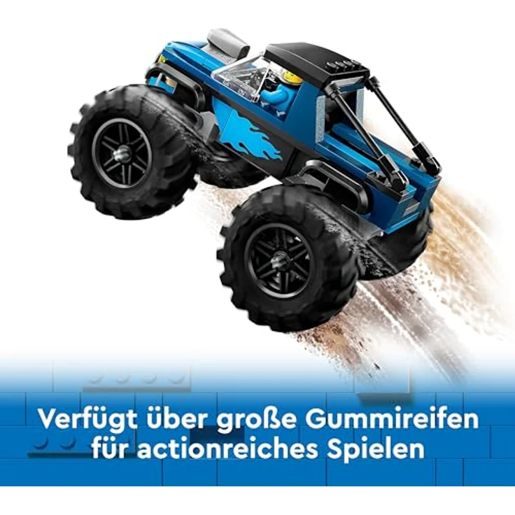 LEGO City Blauer Monstertruck, Offroad-Auto-Spielzeug, Fahrzeug-Set mit Rennfahrer-Minifigur, fantasievolles Rennauto-Spielzeug, lustiges Geschenk für Jungs und Mädchen ab 5 Jahren 60402 – Bild 3