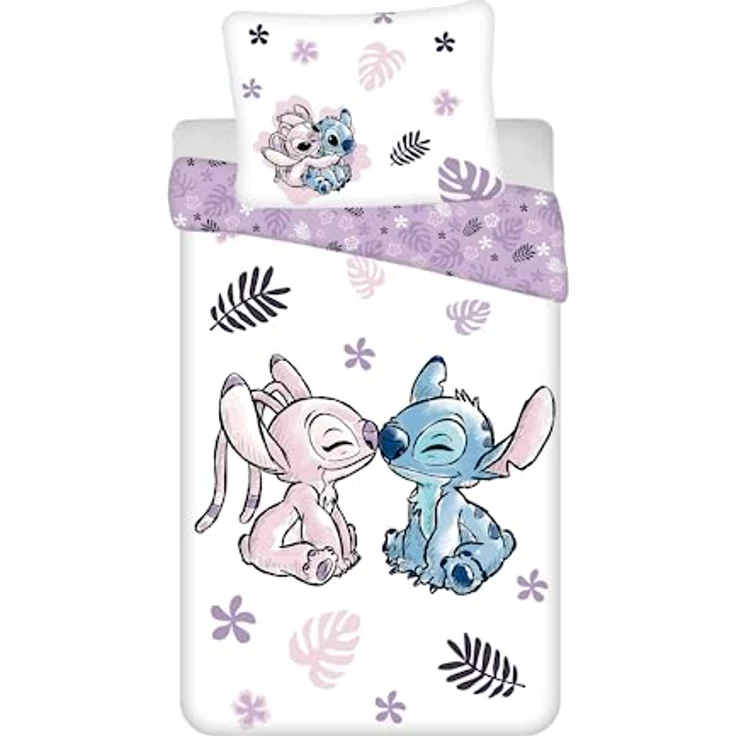 Jerry Fabrics Bettwäsche-Set, Lilo & Stitch Design, 100% Baumwolle, 140 x 200 cm + 70 x 90 cm – Bild 1