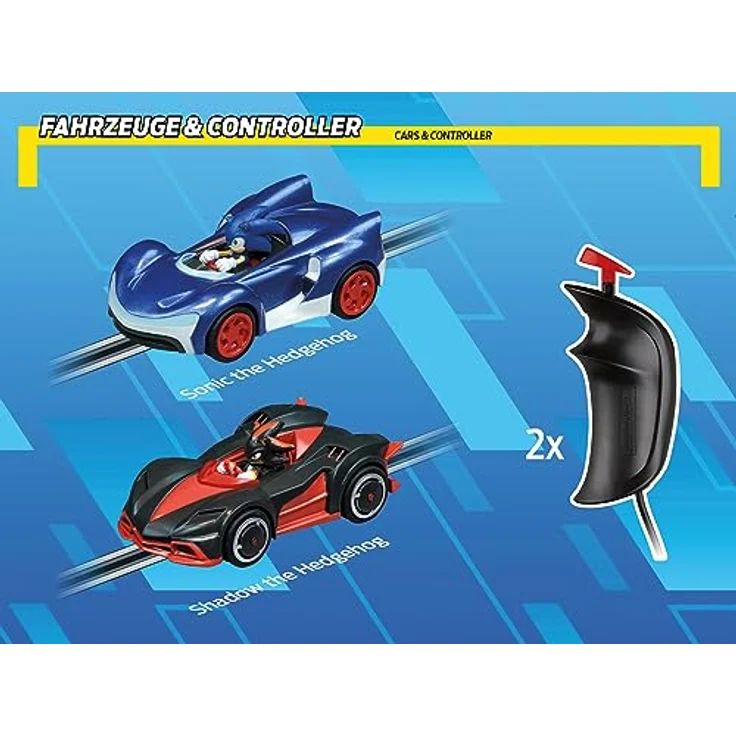 Carrera 20063520 Sonic the Hedgehog - Batteriebetriebene Rennbahn mit Jumping Hill, Offizielle SEGA Lizenz, 2 Fahrzeuge: Sonic "Speed Star" & Shadow "Dark Reaper" – Bild 3
