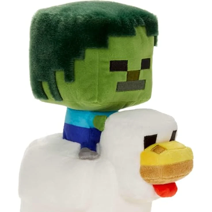 Mattel Plüsch Minecraft Deluxe Chicken Jockey, 20 cm Spielzeug Kuscheltier aus hochwertigen Textilien – Bild 2