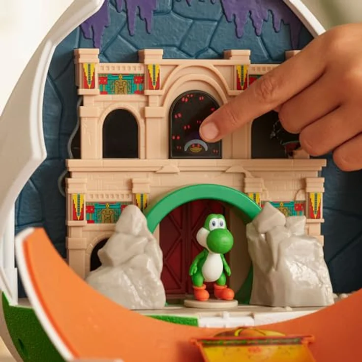 THE SUPER MARIO BROS. MOVIE Super Mario Galaxy Movie-Spielset, 23 cm Yoshi-Ei mit 3,8 cm Yoshi und exklusiver Feuer-Mario-Figur, doppelseitiges Spielset mit New Yorker und Dry Outpost-Seite – Bild 5