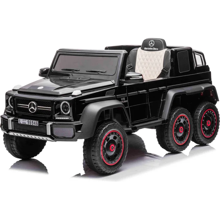 Beneo Elektro-Kinderauto Mercedes-Benz G63 AMG 6X6, 4x4-Antrieb, 12V/10Ah, schwarz, mit MP3-Player und Fernbedienung