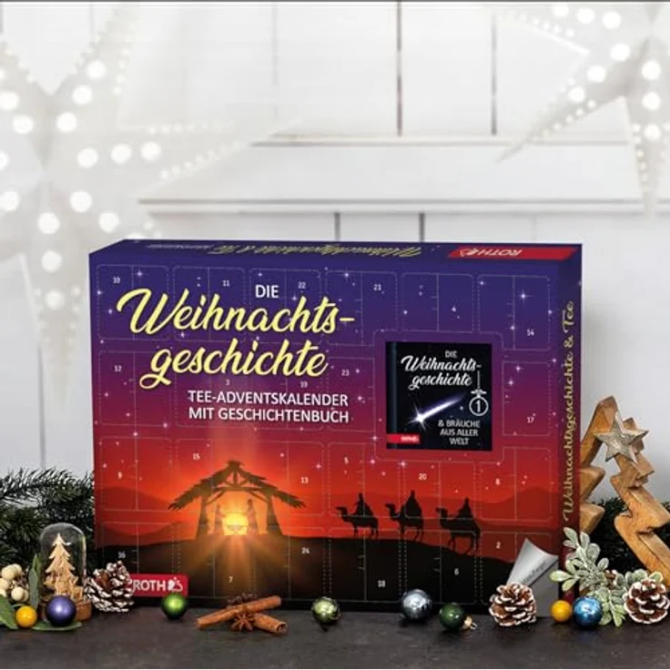 Roth Bio-Tee Adventskalender "Die Weihnachtsgeschichte", Themen-Adventskalender mit Bachblütentee, Kräutertee und Früchtetee – Bild 4