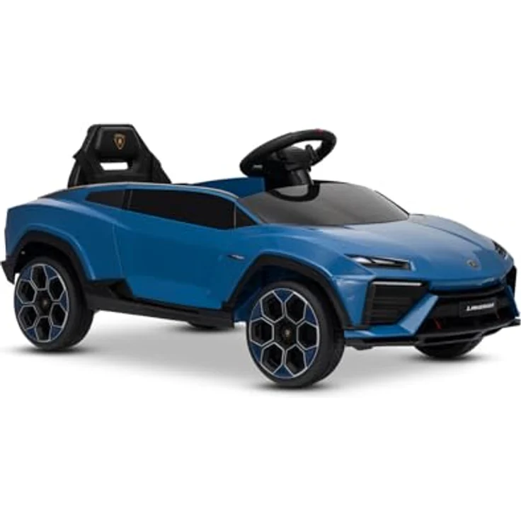 Beneo Elektrisches Ride-on-Auto Lamborghini Lanzador 12V, lizenziert, blau, mit Lithiumbatterie, LED-Beleuchtung, 2,4-GHz-Fernbedienung, MP3-Player und breitem Sitz – Bild 3