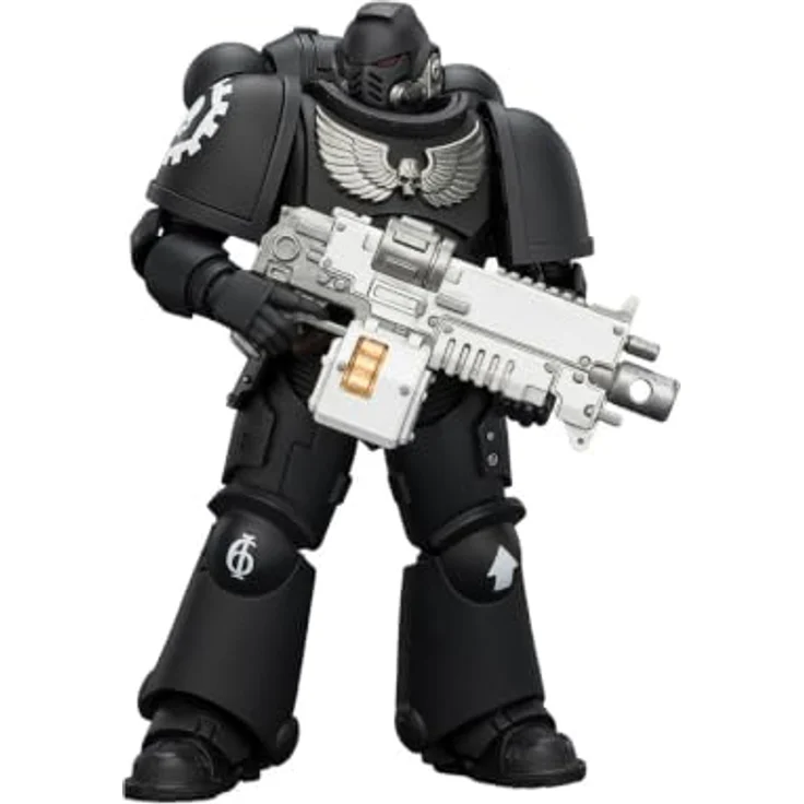 Joy Toy Warhammer Iron Hands Intercessor Figur, 12 cm, detailreiche Sammelfigur mit Bolzengewehr, Bolzenpistole und Kettenschwert – Bild 1