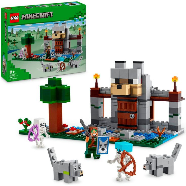 LEGO® Konstruktionsspielsteine Die Wolfsfestung (21261), LEGO Minecraft, (312 St), Made in Europe