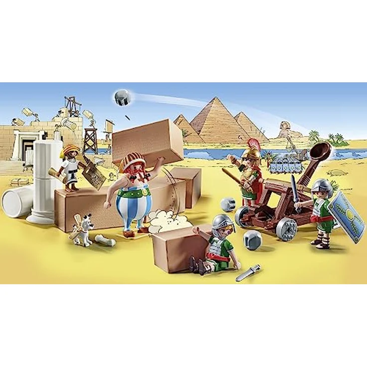 PLAYMOBIL Asterix 71268 Numerobis und die Schlacht um den Palast, funktionierendes Katapult der Römer, Obelix, Numerobis, Idefix und 3 romische Soldaten, Spielzeug für Kinder ab 5 Jahren – Bild 3