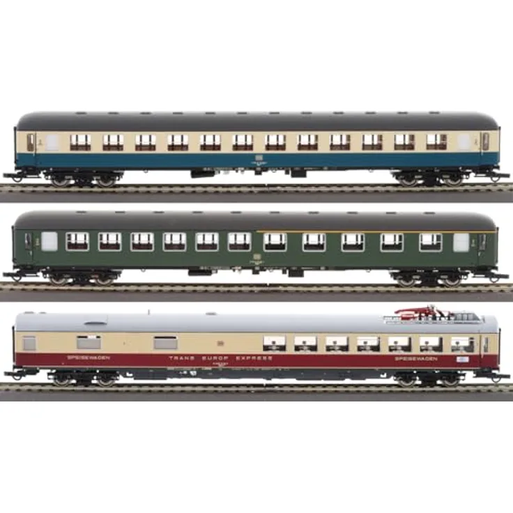 Roco 6200052 H0 3er-Set 2: D 377 „Hispania-Express“ der DB 2. Klasse Büm 234, 1./2. Klasse ABüm 225, Speisewagen WRümz, Modelleisenbahn-Wagen
