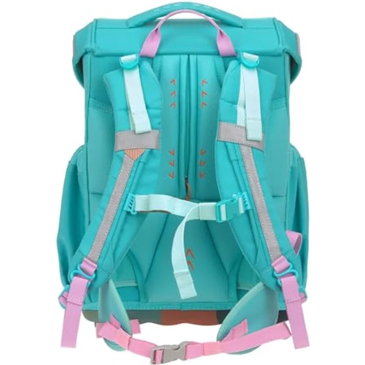 LÄSSIG Schulranzen Set Unique School Slim 7-teilig, ergonomisches Tragesystem, inkl. Regenhülle, türkis – Bild 4