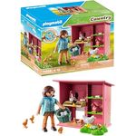 PLAYMOBIL® 71308 - Hühner mit Küken, Spielset für den Bauernhof mit Hühnerhaus und Zubehör