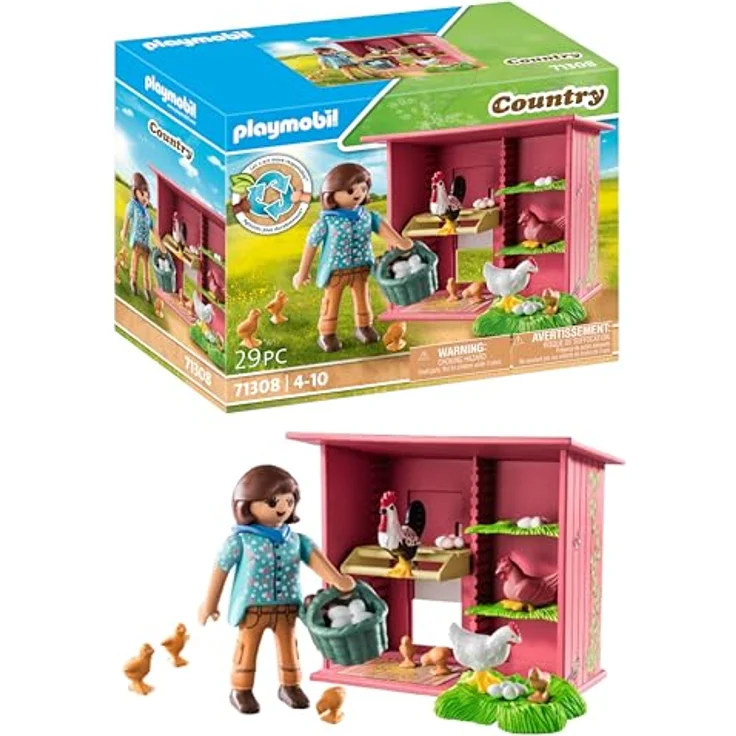 PLAYMOBIL® 71308 - Hühner mit Küken, Spielset für den Bauernhof mit Hühnerhaus und Zubehör – Bild 1