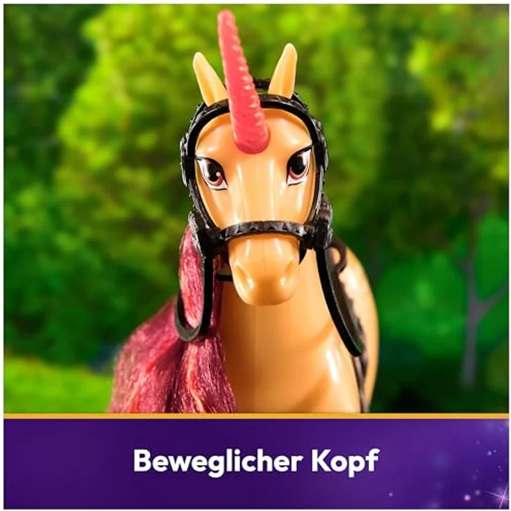 Spin Master Unicorn Academy Fashion Unicorn Cinder, 28 cm, mit funkelndem Horn und buntem Schopf, inspiriert von der Netflix-Serie – Bild 4