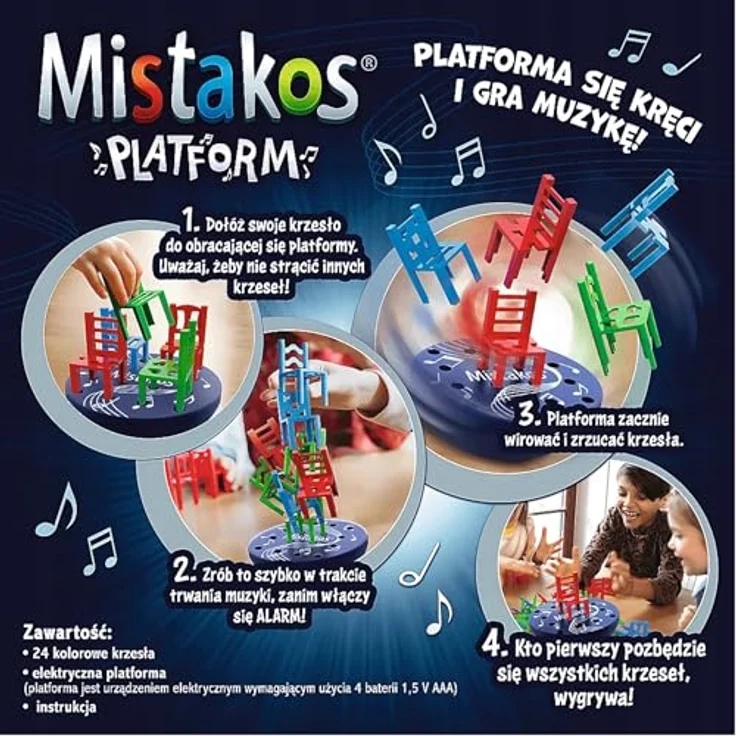 TREFL Mistakos Platform 02514, Arcade-Spiel mit elektronischer Plattform und 24 bunten Stühlen – Bild 4