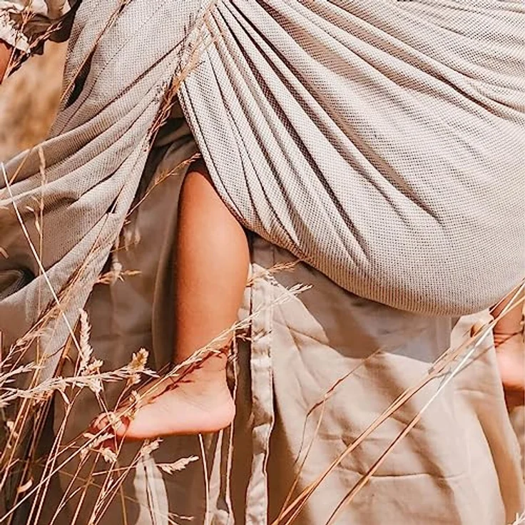 Hoppediz gewebtes Baby-Tragetuch ab Geburt, Neugeboren bis Kleinkind, 100% Baumwolle, Djerba 3,70 m, mit kontrastfarbigen Kanten – Bild 3