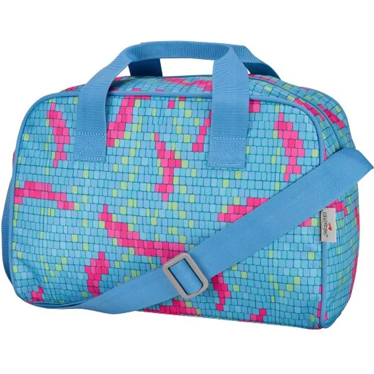 DerDieDas Sporttasche 35 cm, Kindersporttasche aus 100% Polyester, blau, Happy Pixel Design