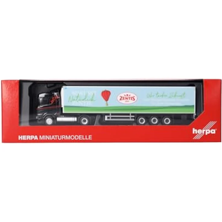 Herpa LKW Modell Scania CR20 ND LNG Kühlkoffer-Sattelzug Zentis, Miniatur im Maßstab 1:87, Sammlerstück aus hochwertigem Kunststoff, Made in Germany – Bild 5