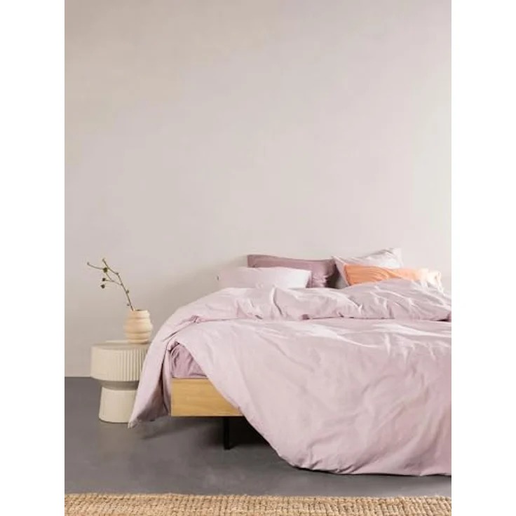 ESSENZA Bettwäsche Jule Woodrose, 135x200 + 1x 80x80 cm, 100% GOTS-zertifizierte Bio-Baumwolle, atmungsaktiv und hautfreundlich, uni Woodrose – Bild 2