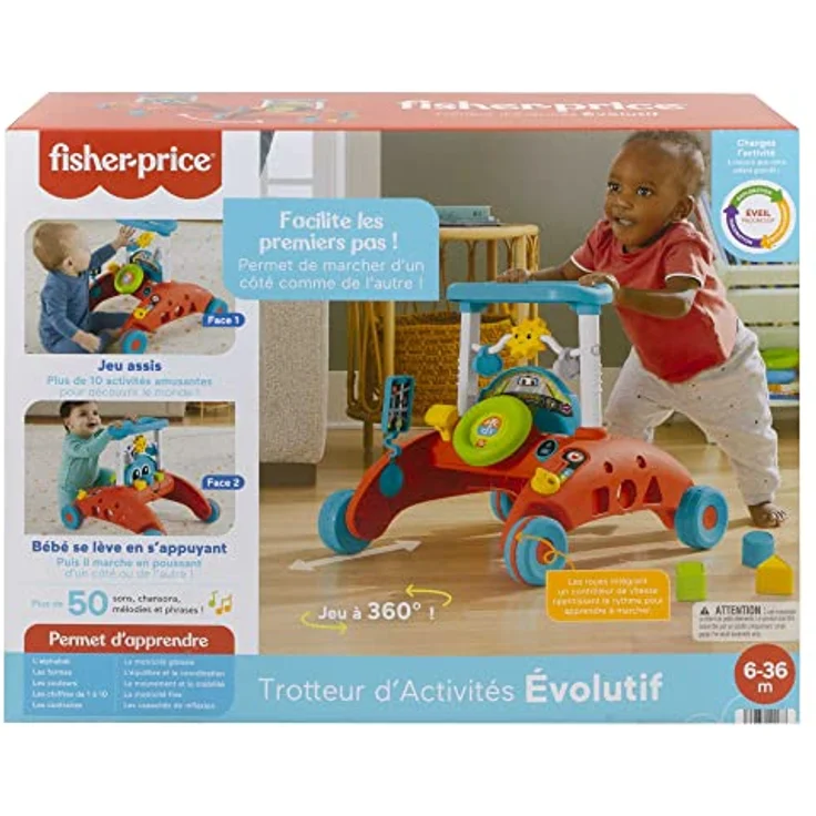 Mattel Evolutionärer Aktivitätswalker, Lauflernhilfe mit 360 Spielen und 100 Melodien, geeignet für Sitzen, Stehen und Gehen – Bild 6