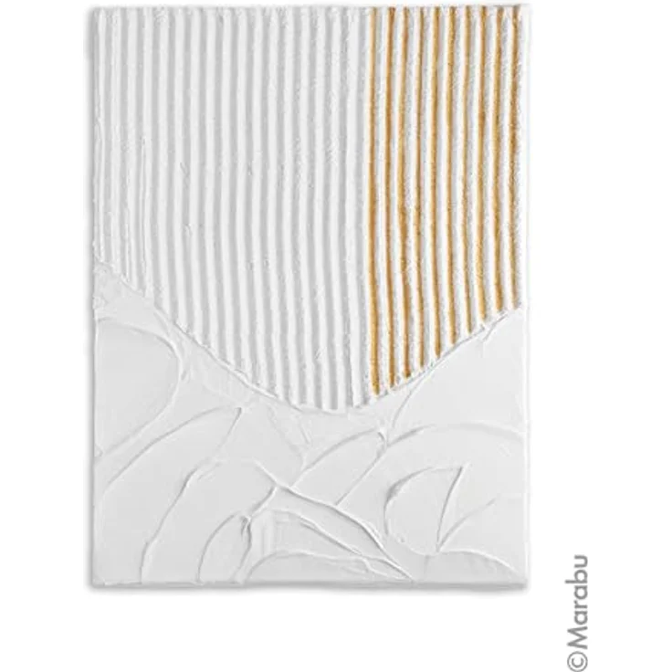 Marabu Acrylpasten Set STRUCTURED ART, 3x 100 ml Strukturpaste (Weiß cremig, Gold cremig, Feinsand) inkl. Spachtel und Malkarton für Mixed Media und Art Journaling – Bild 4