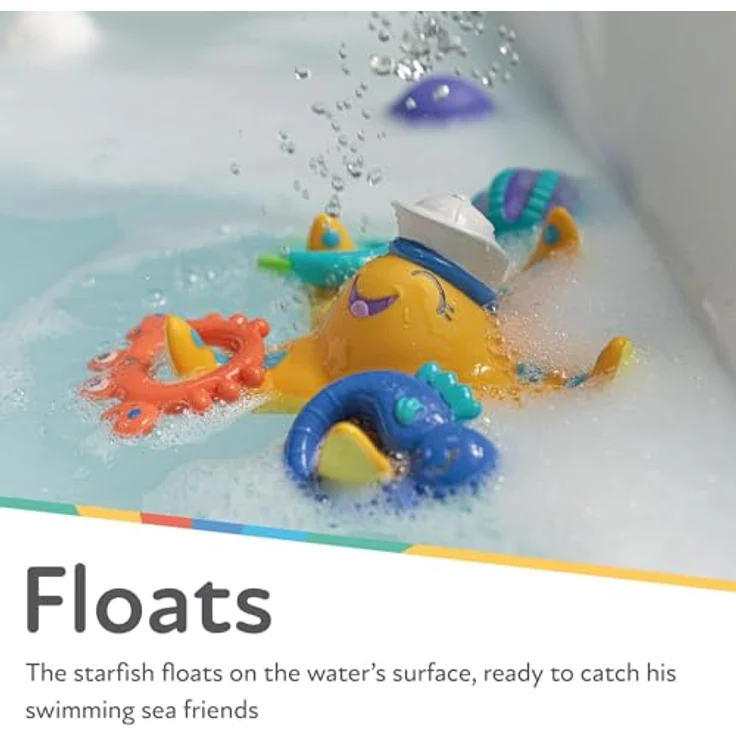 Nuby – Badespielzeug Seestern mit 3 Ringen – Baby und Kinder Wasserspielzeug – Sicheres Badewannespielzeug Kleinkinder – 18+ Monate – Bild 2