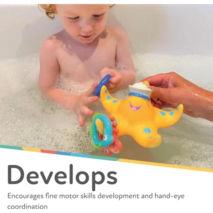 Nuby – Badespielzeug Seestern mit 3 Ringen – Baby und Kinder Wasserspielzeug – Sicheres Badewannespielzeug Kleinkinder – 18+ Monate – Bild 4