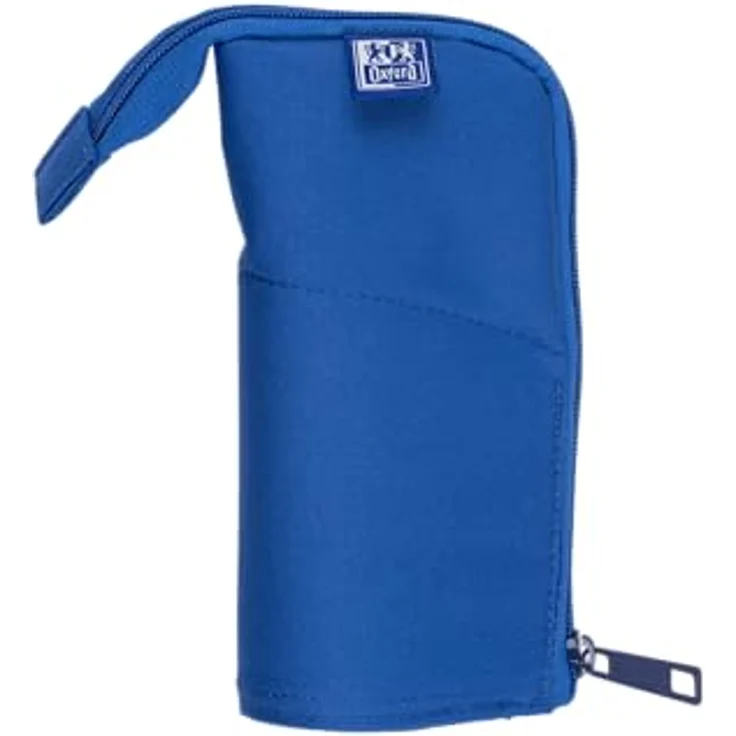 Oxford Federmäppchen Stand-Up Stiftehalter mit Reißverschluss, Stifte-Tasche, blau – Bild 1