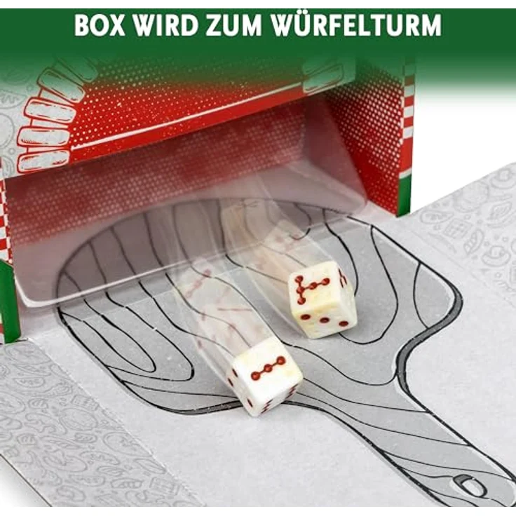 ThinkFun Dice & Slice - Roll & Write Strategiespiel mit Wertungsblock und Würfelturm – Bild 3