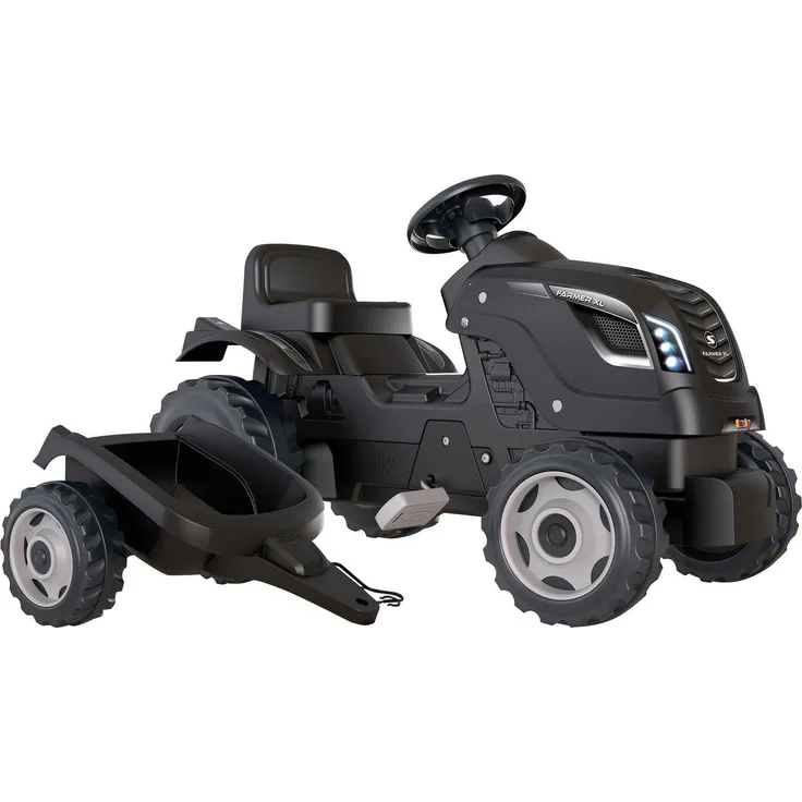 Smoby Trettraktor Farmer XLS schwarz+, mit Anhänger, Made in Europe