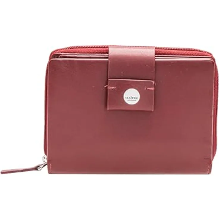 Maître Henau Diethilde Geldbörse, 12.5 cm, RFID Schutz, 100% Leder, rot