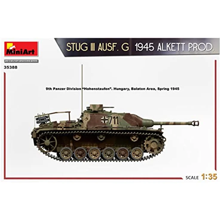 Mini art StuG III Ausf. G 1945 Alkett Prod., Modellfahrzeug im Maßstab 1:35 mit beweglichen Winterkettengliedern und detailgetreuen Photoätzteilen – Bild 13