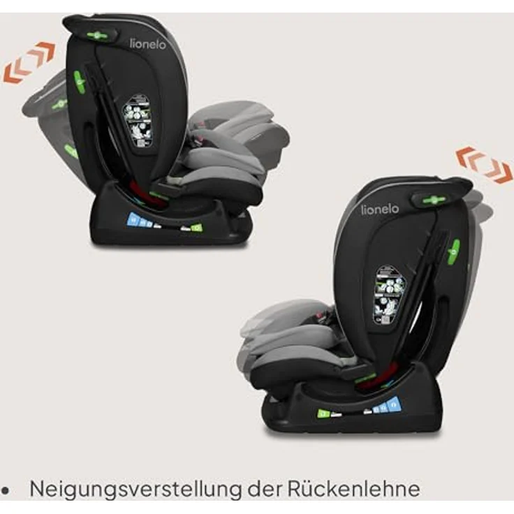 lionelo Autokindersitz AART I-SIZE, 4in1, i-Size, zusätzlicher Seitenschutz, ab Geburt bis 12 Jahre, 0,00 kg bis 50,00 kg – Bild 7