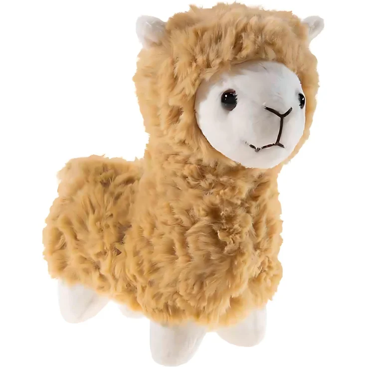 Heunec KUMA Lama Mini, Stehendes Kuscheltier in Karamell, 16 cm, hochwertig gefüllt und aus Deutschland