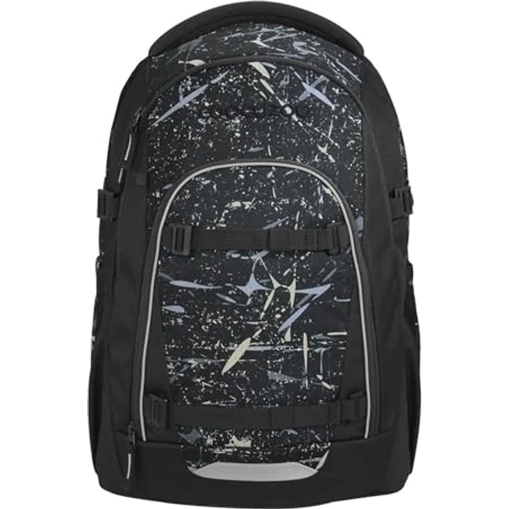 Coocazoo MATE Schulrucksack „Reflective Splash”, schwarz-grau, reflektierend, ergonomisch, höhenverstellbar, mit Brust- und Hüftgurt, 30 Liter, ab der 3. Klasse – Bild 1