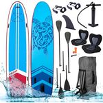 BRAST® SUP Board Family | Aufblasbares Stand up Paddle Set XXL | 370x87x15cm bis 210kg | inkl. Zubehör 2X Kajak-Sitz 2X Fußschlaufe 2X Paddel Pumpe Rucksack | Turtle