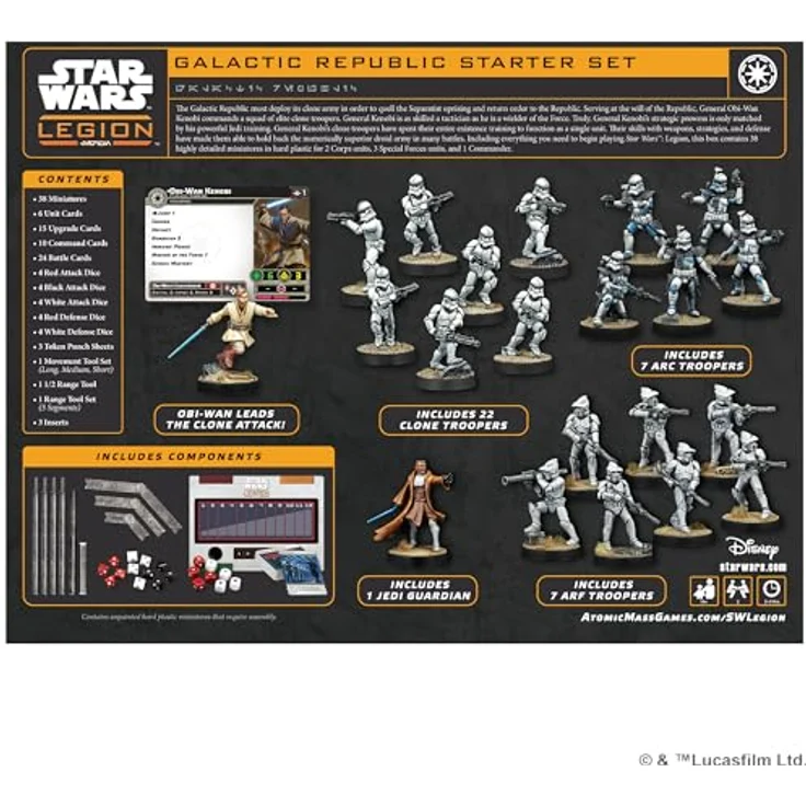 Atomic Mass Games Star Wars: Legion, Galactic Republic Starter Set mit 38 Miniaturen und General Kenobi als Commander – Bild 2
