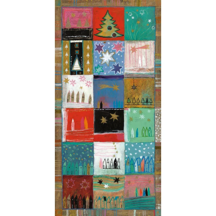 Korsch Adventskalender "Zaubersterne", Bild-Adventskalender mit kaltfolienveredelter Vorderseite und 24 großen Türchen, beidseitig bedruckt, künstlerisches Motiv von Eugen Stross – Bild 1