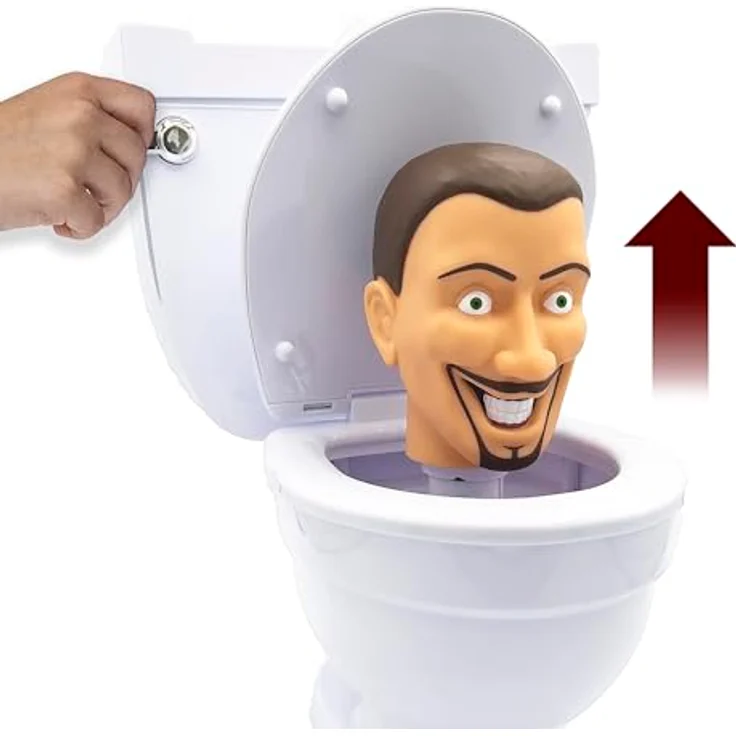 Skibidi Toilet Mystery Toilet, Sammelfigur mit spiring-loaded Mechanismus und interaktivem Spülgeräusch, Mehrfarbig – Bild 8