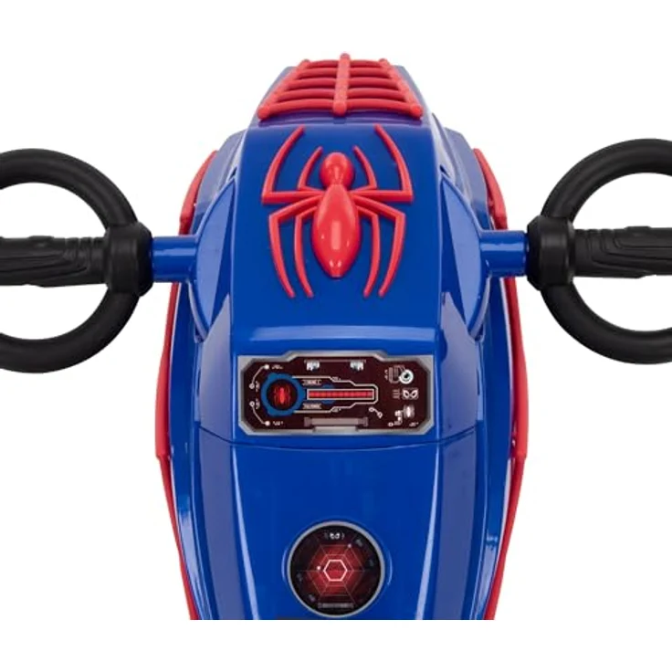 Huffy Spider-Man 6v Motorrad, Kinderelektroauto mit funktionierenden Scheinwerfern, rot – Bild 5
