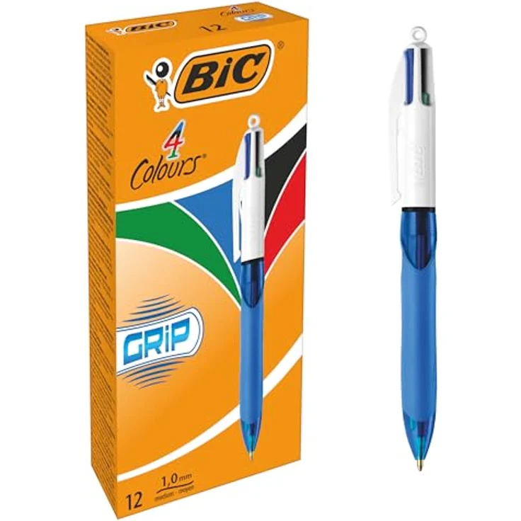 Bic 4 Colours Grip 8871361, Multicolor Kugelschreiber Set mit 4 Farben, 12 Stück – Bild 1